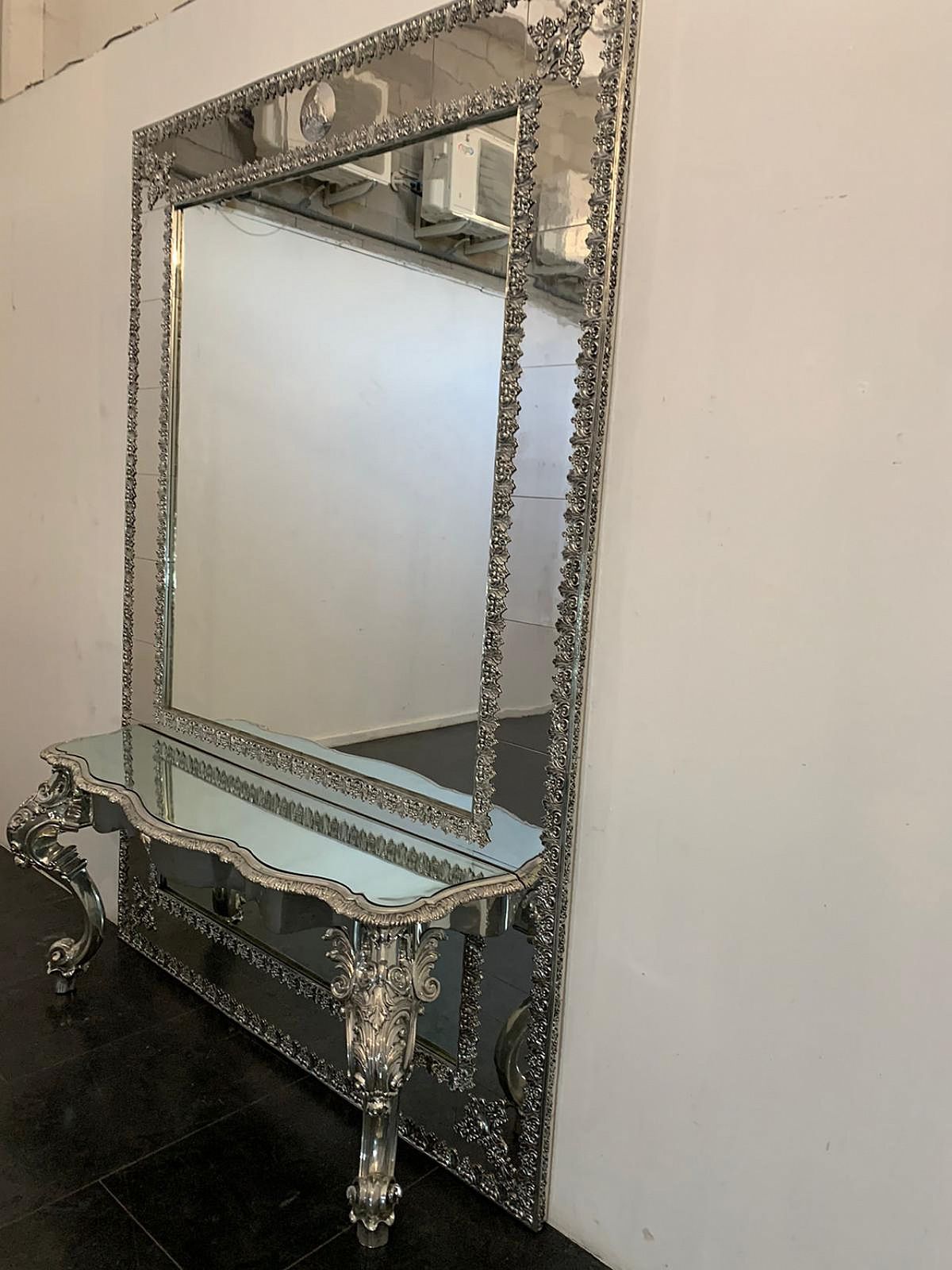 Furniture Mirror And Console Table By Piero Figura For Atena Peltri, 1980s photo