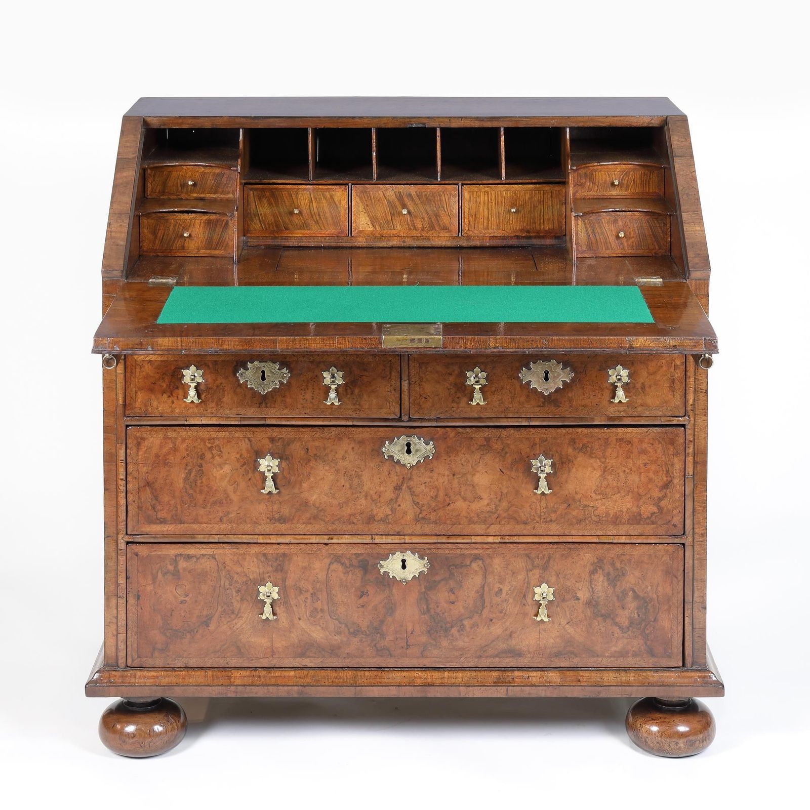 Queen Anne Burr Walnut Bureau, 1700s photo furniture