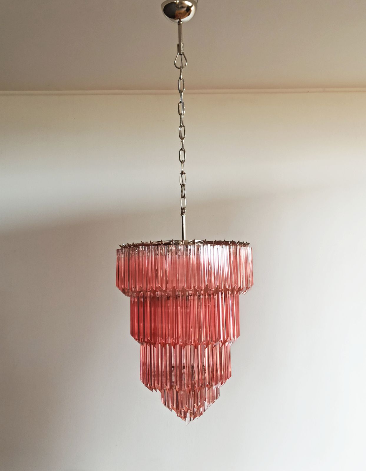 Murano Glass Chandelier    112 Pink Quadriedri photo 1700.0
