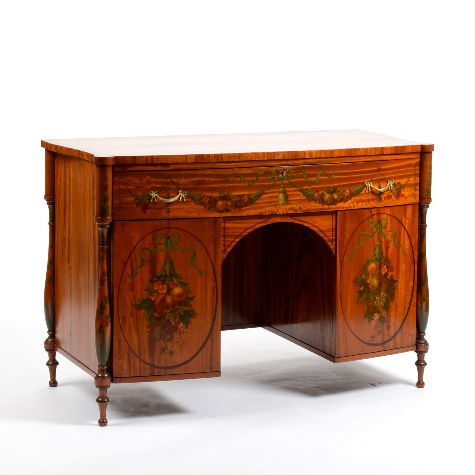 Late 19th Century Satinwood Painted Desk Or Dressing Table