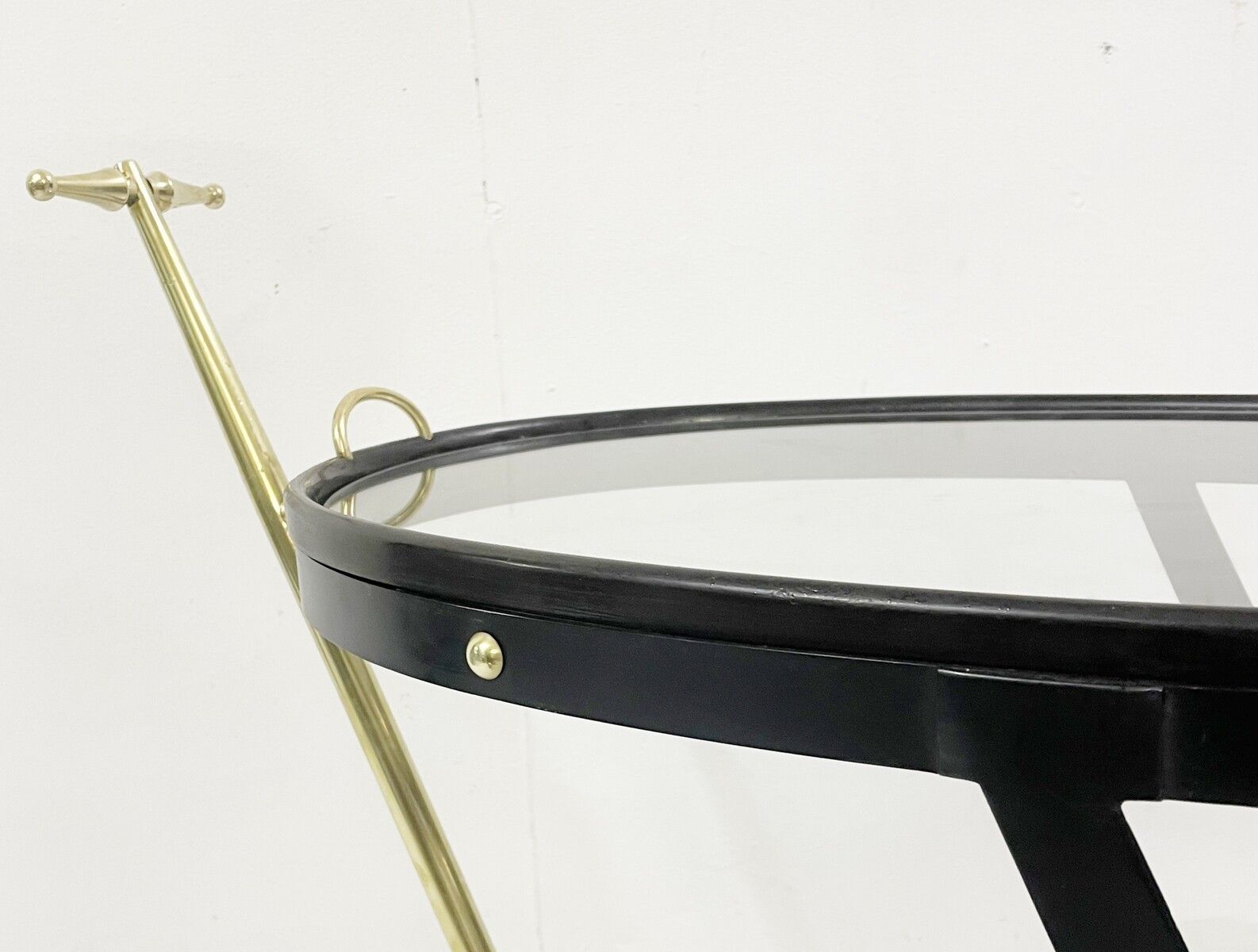 Mid Century Brass Glass And Metal Trolley photo 1250.0