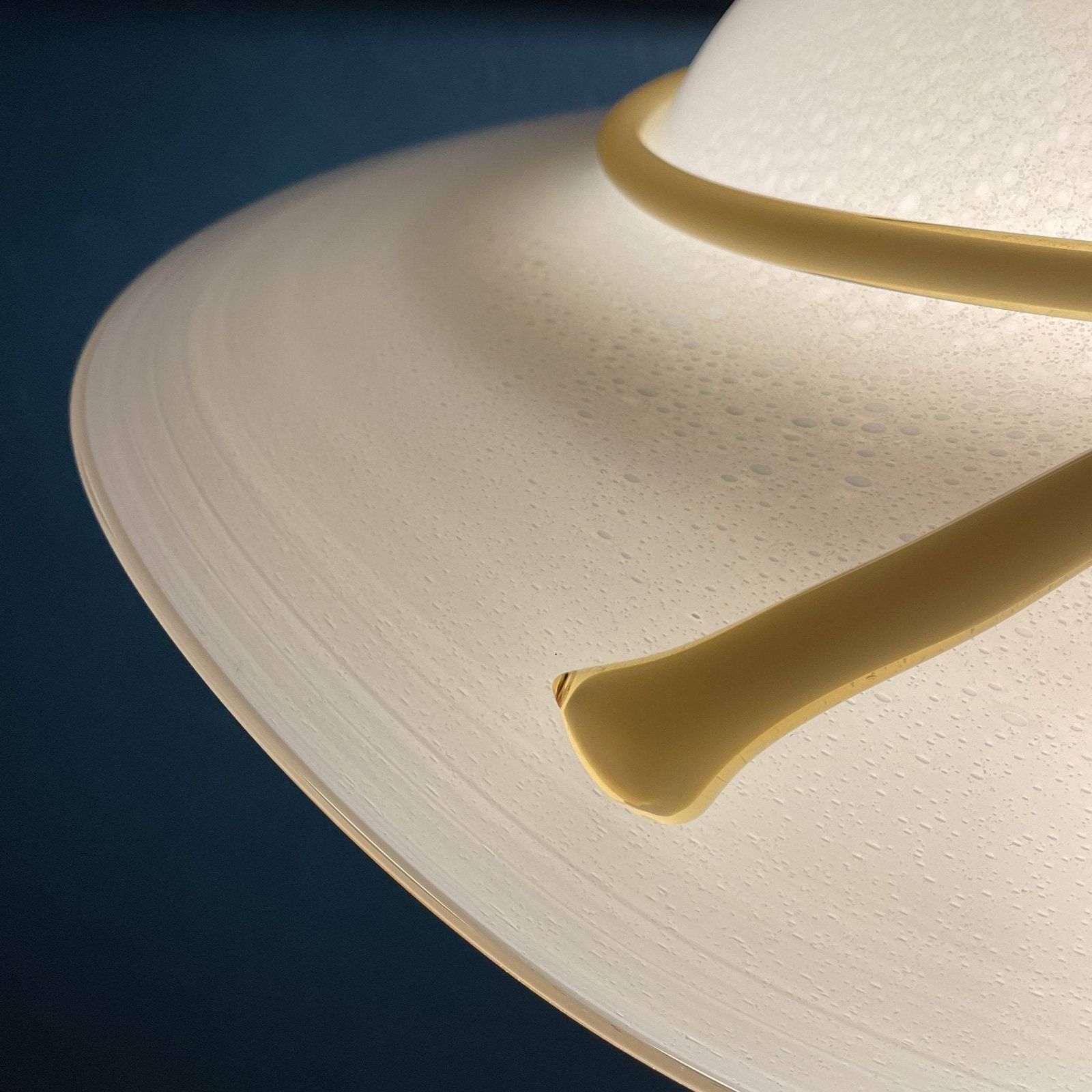 Murano Pendant Lamp Woman's Wide Brim Hat Italy 1970s Mid Century Italian Lighting photo buy