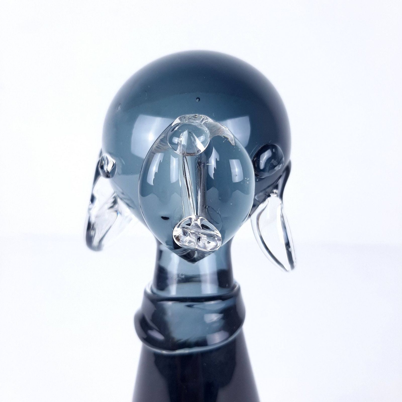 Vintage Glazen Hondenbeeldje In Helder Grijs Murano Glas – Vetro Artistico Veneziano, Italië, Ca. Jaren 1960 photo vintage