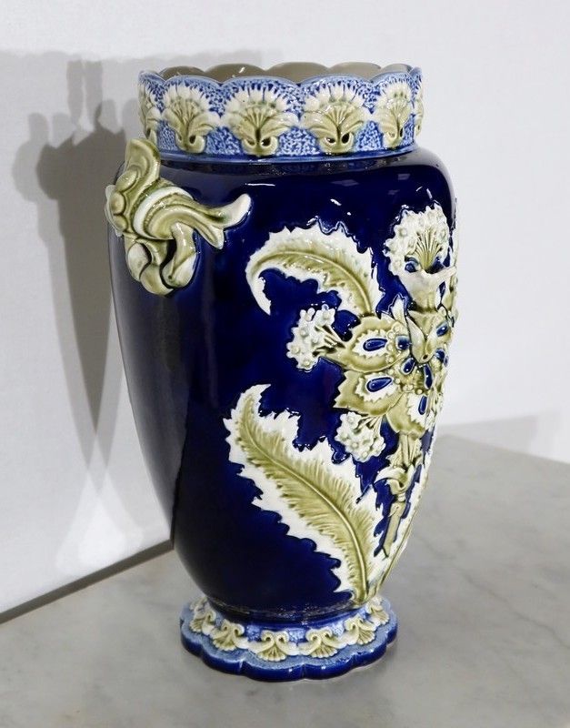 Important Earthenware Vase, Faïencerie De Fives Lille   Early 20th Century photo for sale