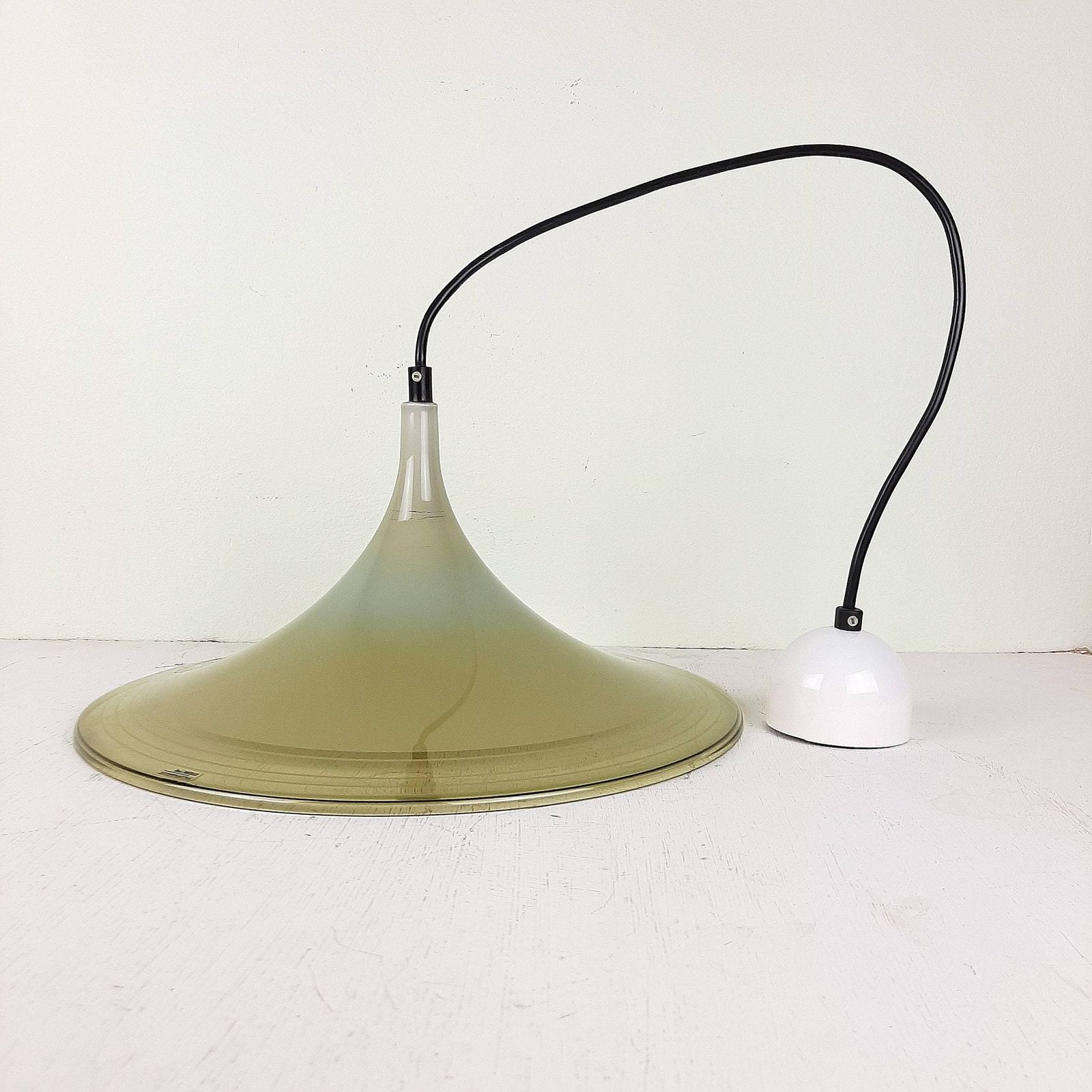Mid Century Pendant Lamp Meblo Guzzini 1980s Albatros Retro Light Small Yugoslavia Italy photo for sale