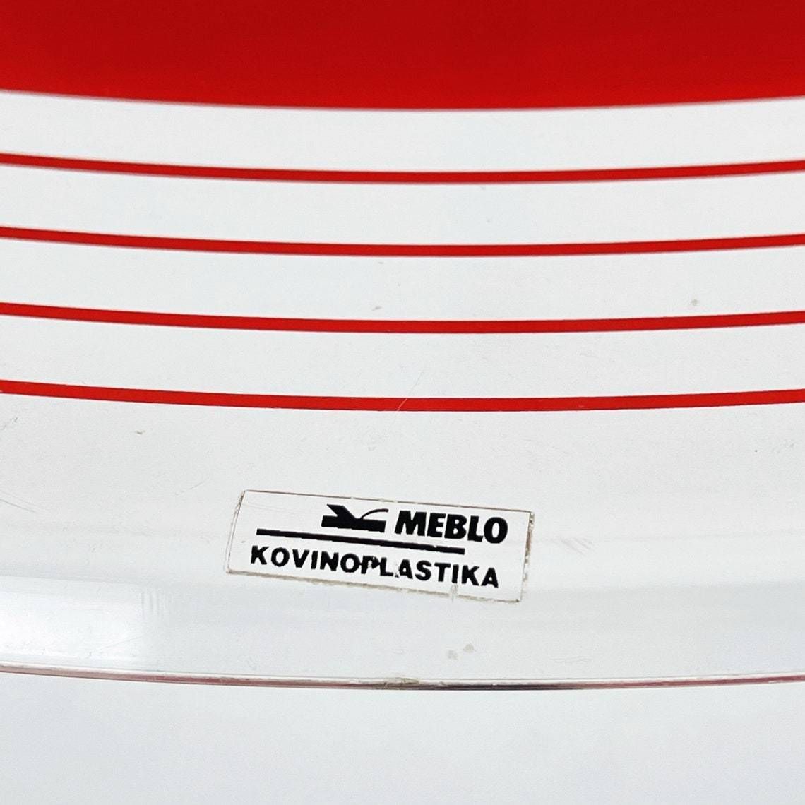 Mid Century Red Plastic Pendant Lamp Albatros Meblo Yugoslavia 1970s Space Age Atomic photo 167.0