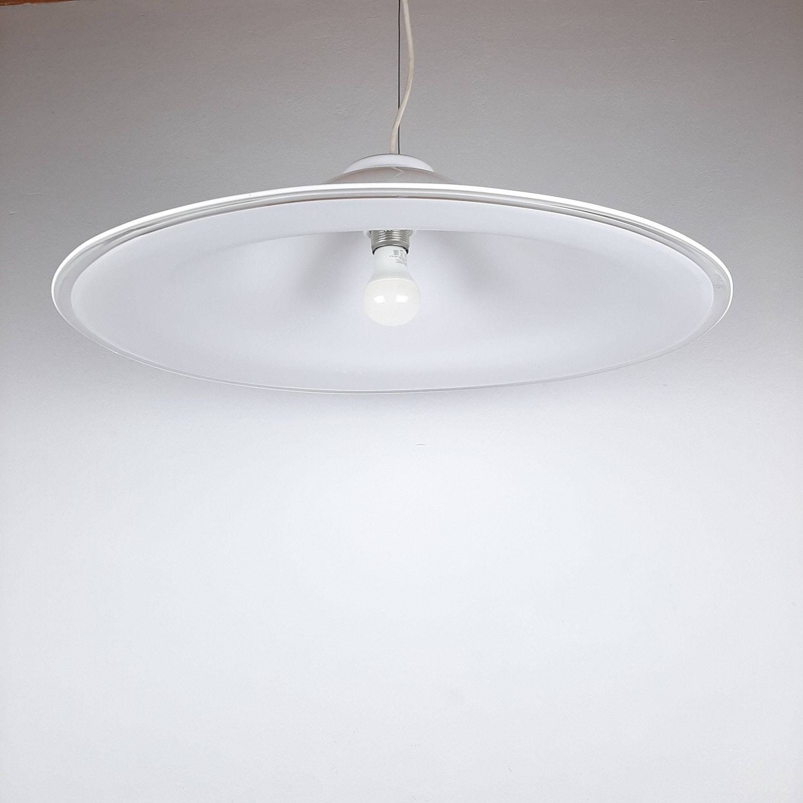 photo furniture Xl Mid Century White Murano Glass Pendant Lamp Italy 1970s Retro Lighting Space Age