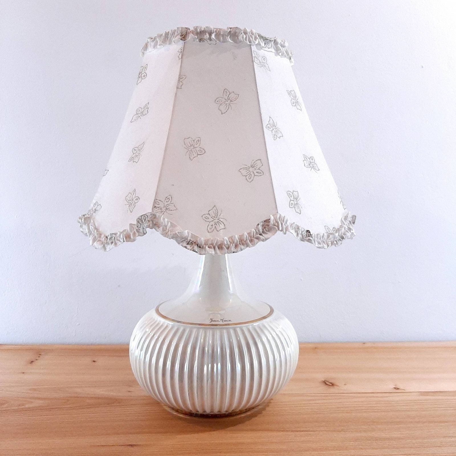 Retro Nacre Table Lamp Jean Marie Italy 1970s Mid Century Light photo Lighting