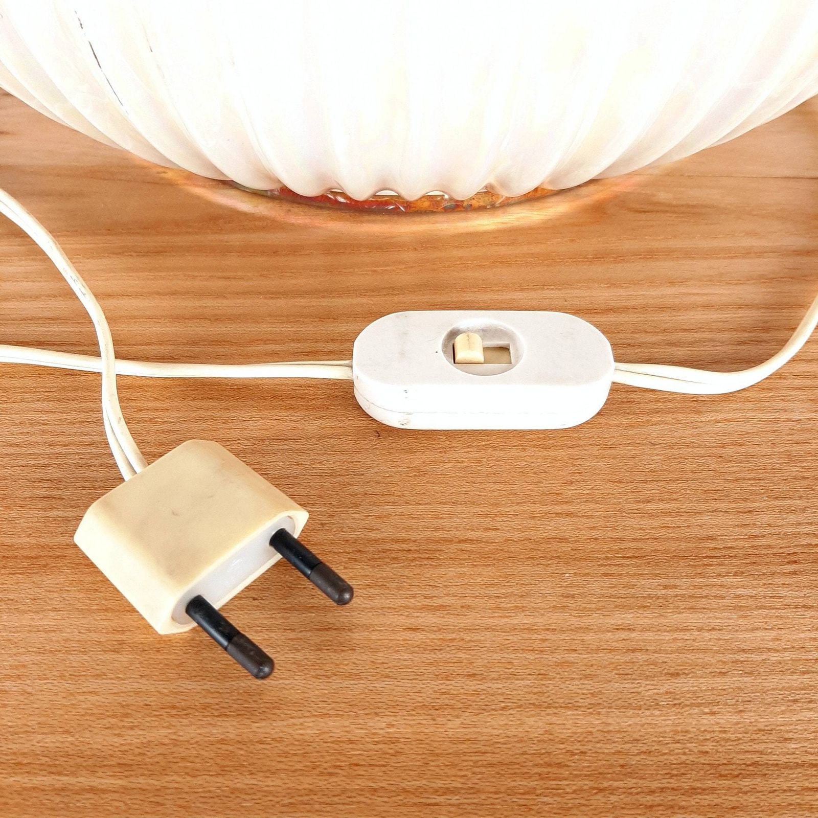 Retro Nacre Table Lamp Jean Marie Italy 1970s Mid Century Light photo vintage