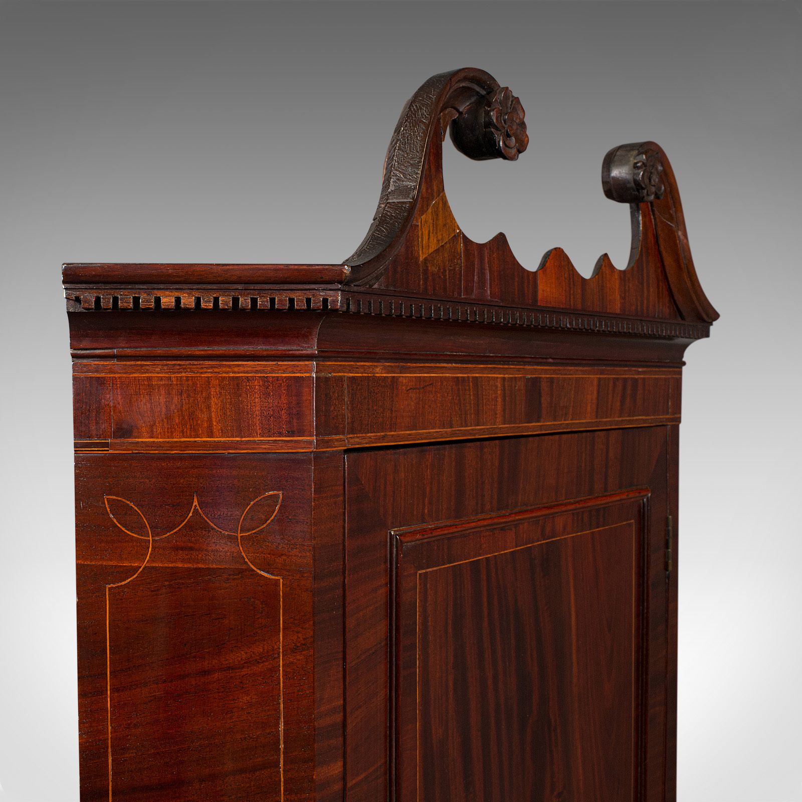 photo for sale Antique Corner Cabinet, English, Flame Mahogany, C.1760