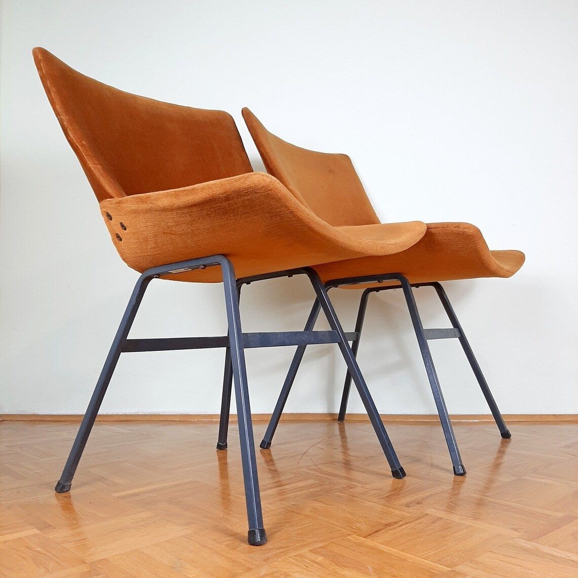 Mid Century Original Vintage Chair Lupina From Niko Kralj For Stol Kamnik 1960s Retro Lounge Chair Office Chair Ginger photo furniture
