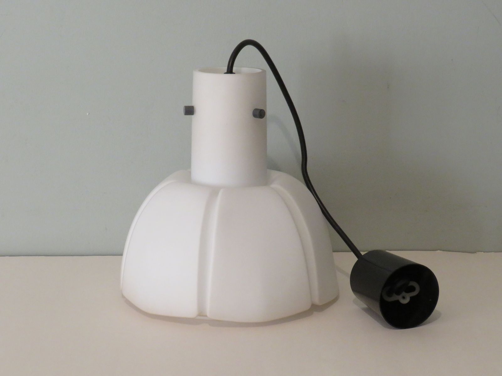 Pendant, White Opaline, Glashütte Limburg, Germany 1960s photo vinterior