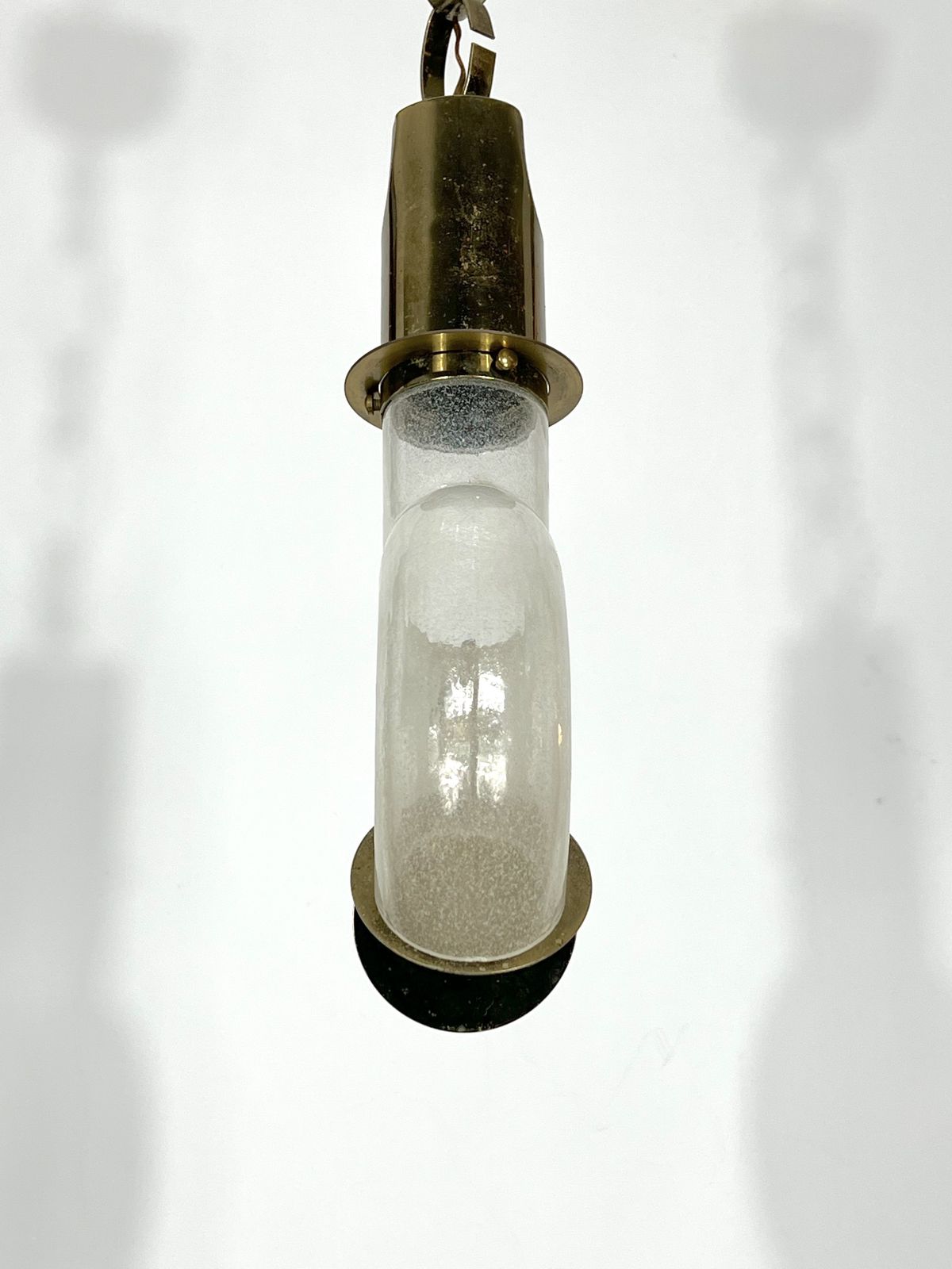 Mid Century Modern Brass And Pulegoso Chandelier By Carlo Nason photo furniture