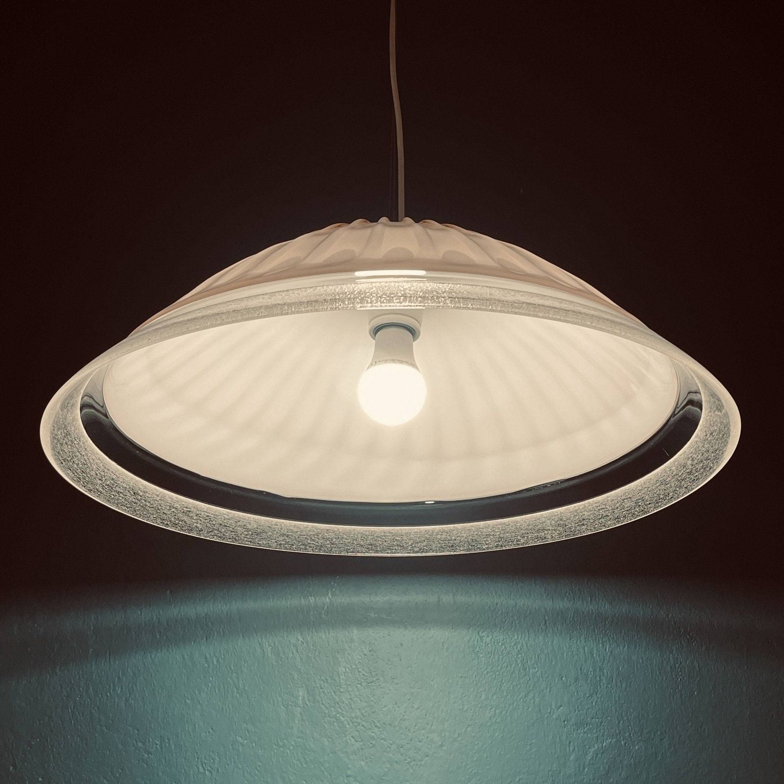 Vintage Large Pink Murano Glass Chandelier Italy 1970s Mid Century Murano Pendant Lamp photo vinterior