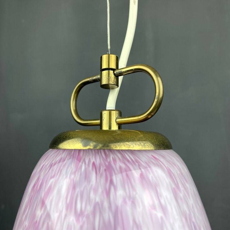 Mid Century Pink Murano Glass Pendant Lamp By Veluce Italy 1970s photo buy