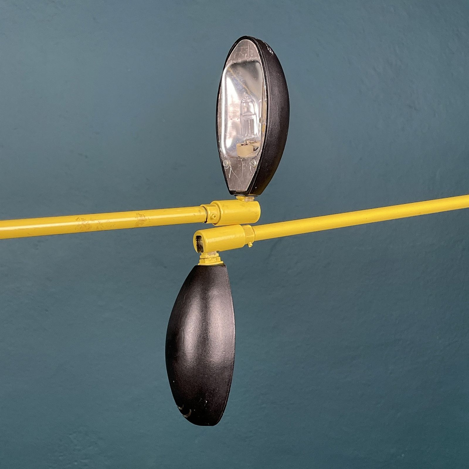 photo furniture Pair Of Yellow Floor Lamps Yugoslavia 1960s Industrial Mid Century Lighting Space Age