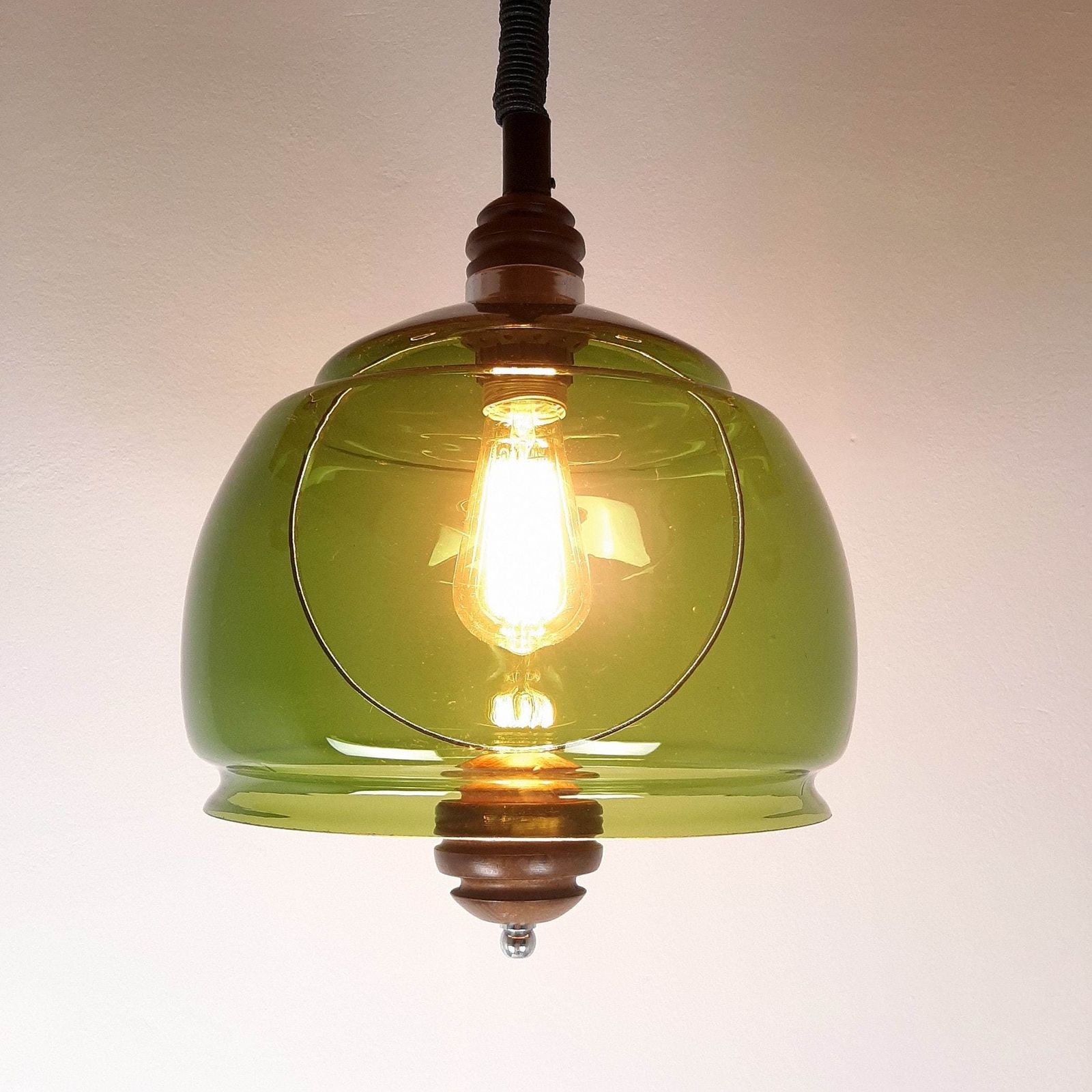 Rare Mid Century Pendant Lamp Sijaj Hrastnik Yugoslavia '60s Vintage Lighting Retro Home Decor Farmhouse Cottage Rustic photo for sale