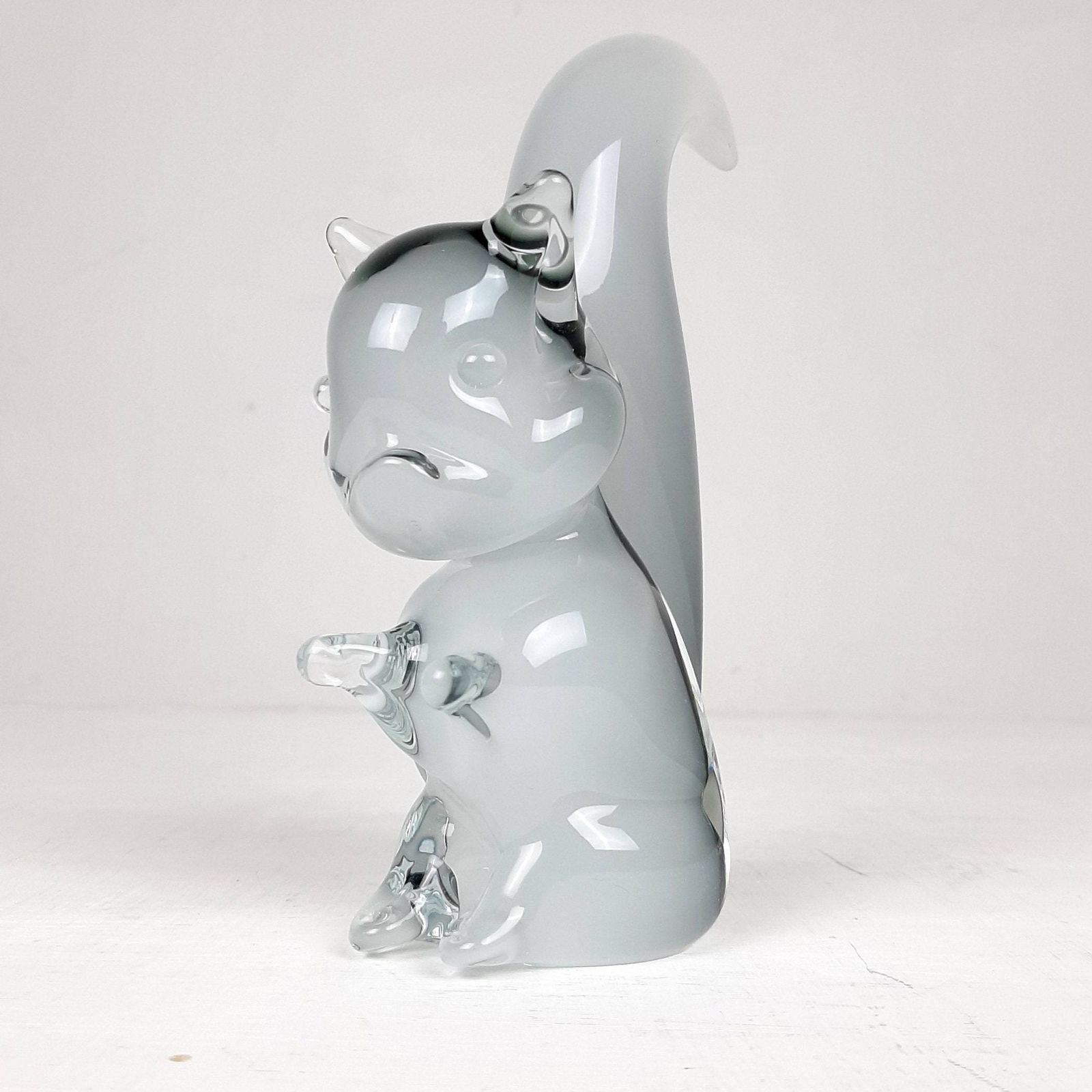 Murano Smokey Glass Sculpture Squirrel V. Nasson Italy 1970s Magic Art Glass Sculpture photo vintage