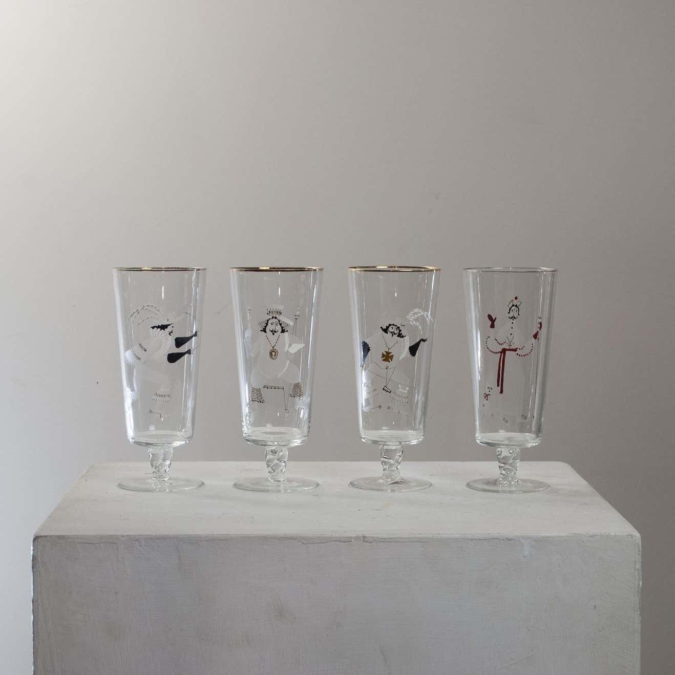 photo for sale Set Of Four 60's Glasses French Production