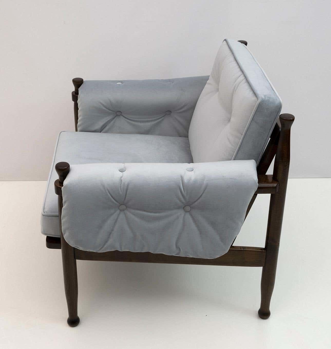 Eric Merthen Style Scandinavian Modern Sweden Velvet Armchair, 1960s photo vinterior