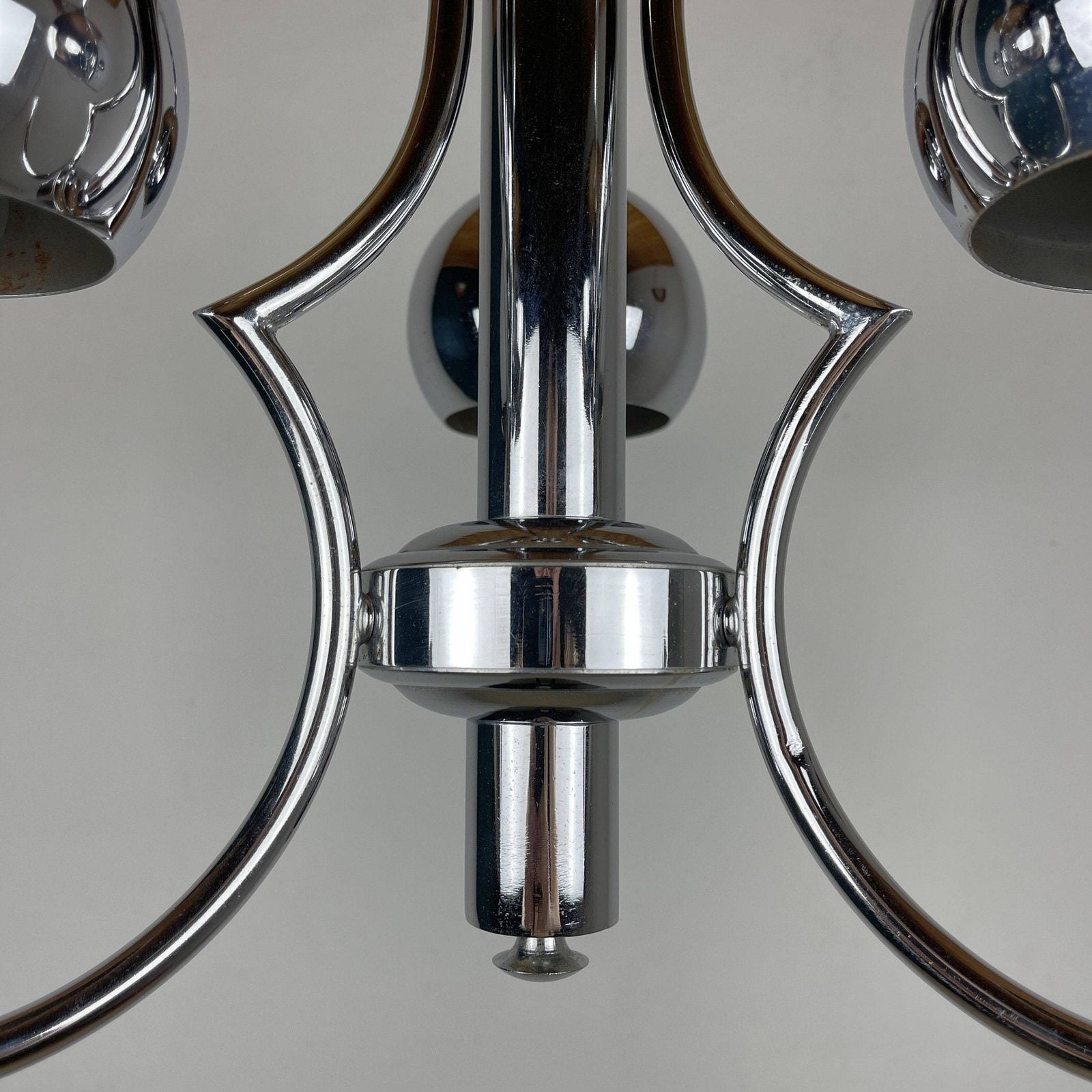 Mid Century Eyeball Silver Pendant Lamp Italy 1970s Space Age Italian Modern Atomic Vintage Italian Light photo buy