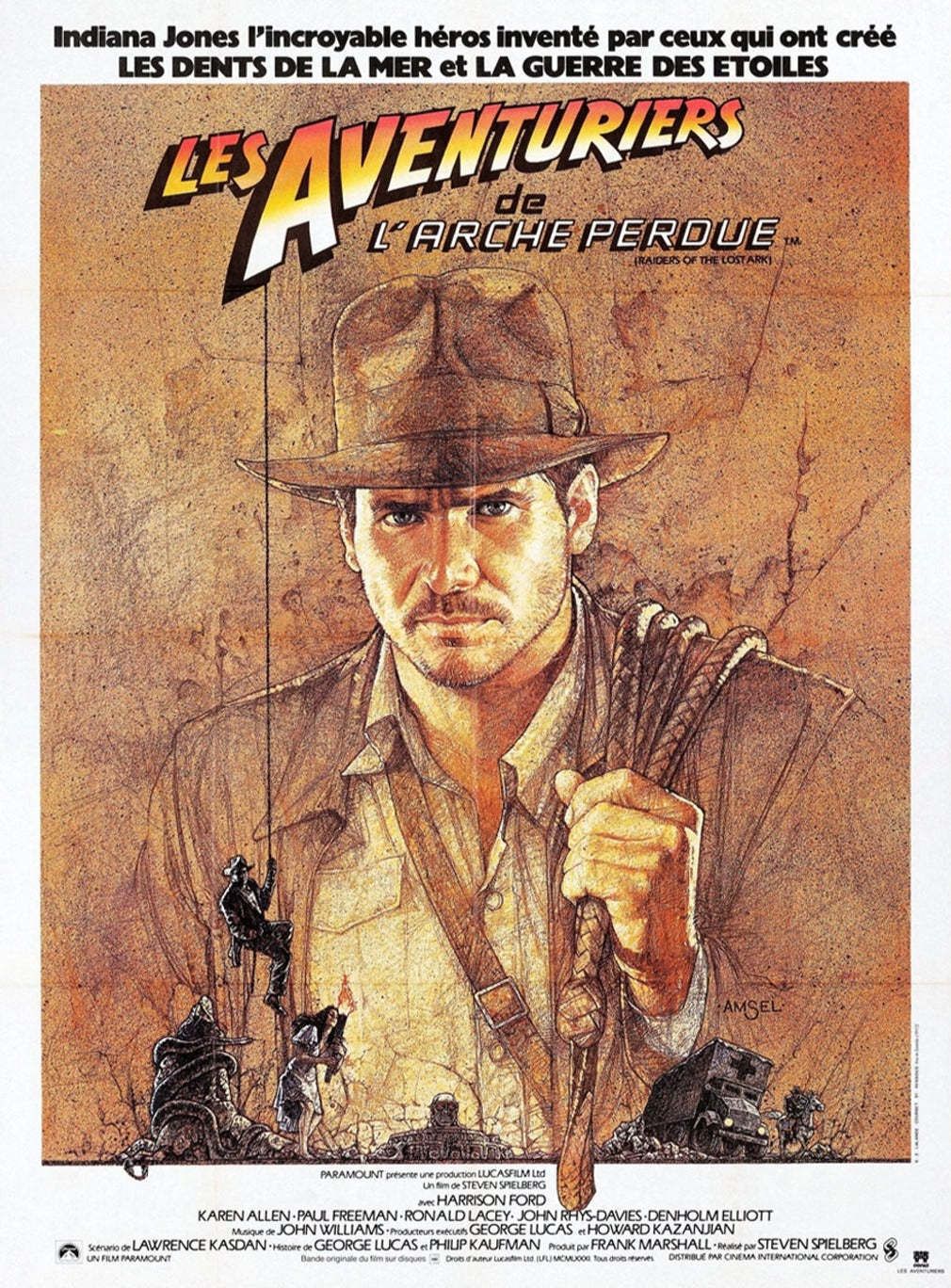 Raiders Of The Lost Ark (French) Original Vintage Poster