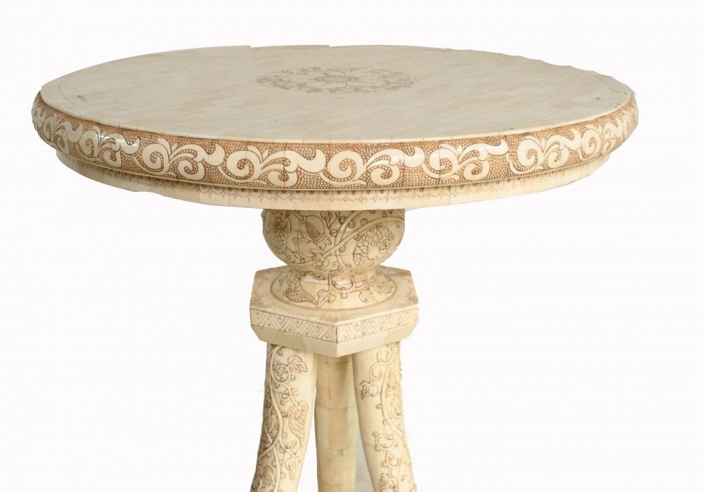 Pair Hand Carved Side Tables Indian Occasional Furniture photo vinterior