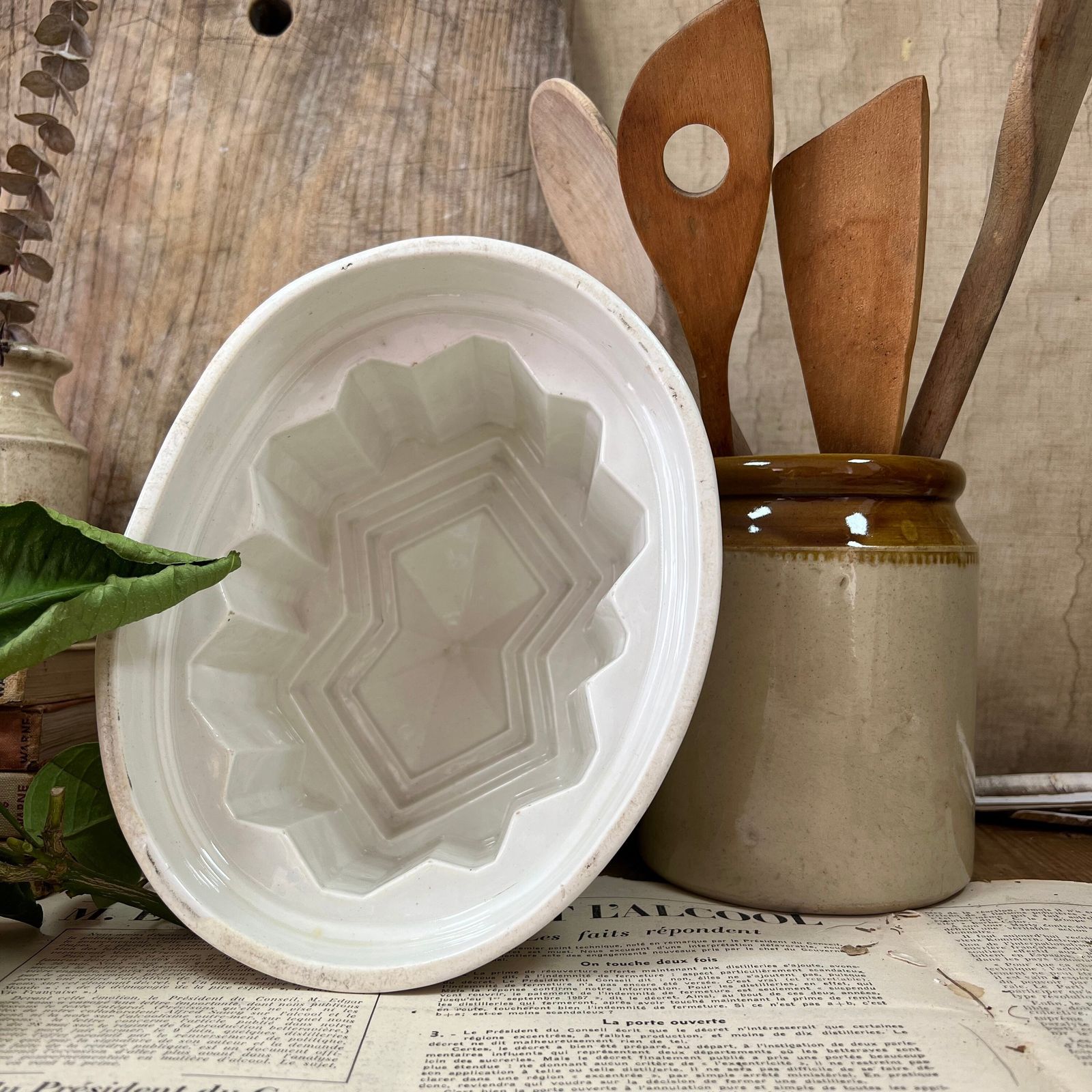 Huge White Ironstone Victorian Jelly Pudding Mould
