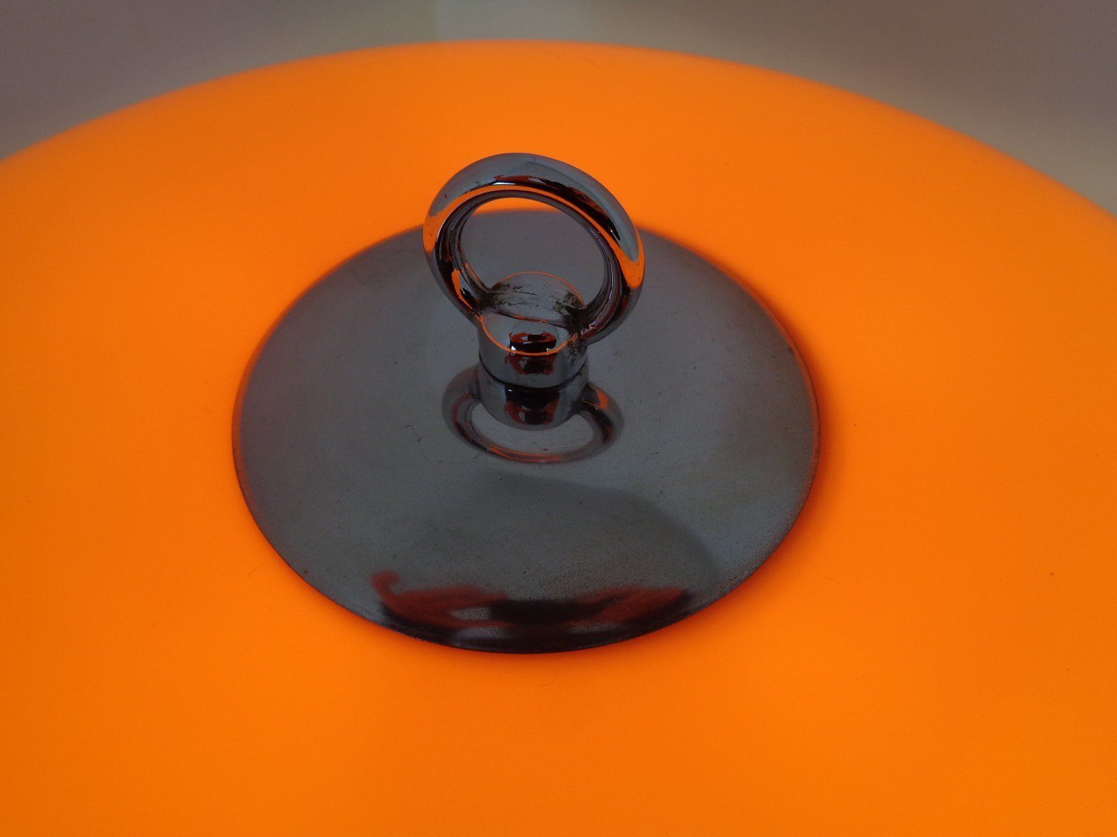 Italian Orange Plastic & Chrome Table Lamp, 1960s photo buy