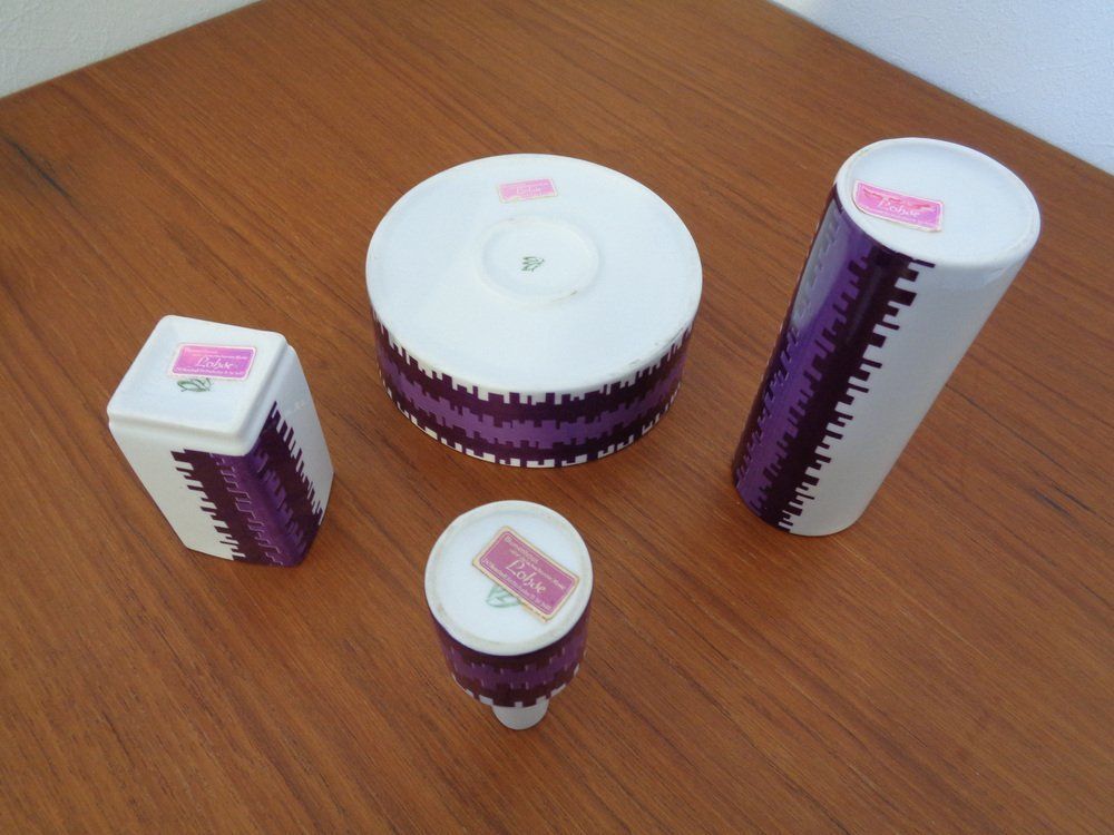 Porcelain Vases & Bowl, 1970s, Set Of 4 photo vintage