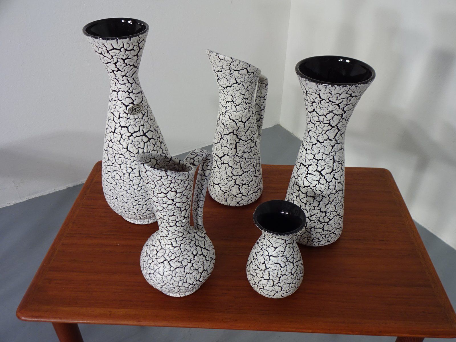 Ceramic Model Cortina Vases From Jasba, 1950s, Set Of 5 photo for sale