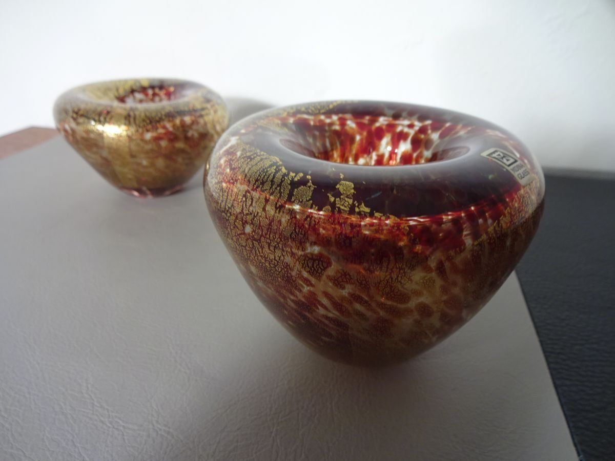 Maltese Glass Ashtrays Rom Mdina, 1960s, Set Of 2 photo furniture