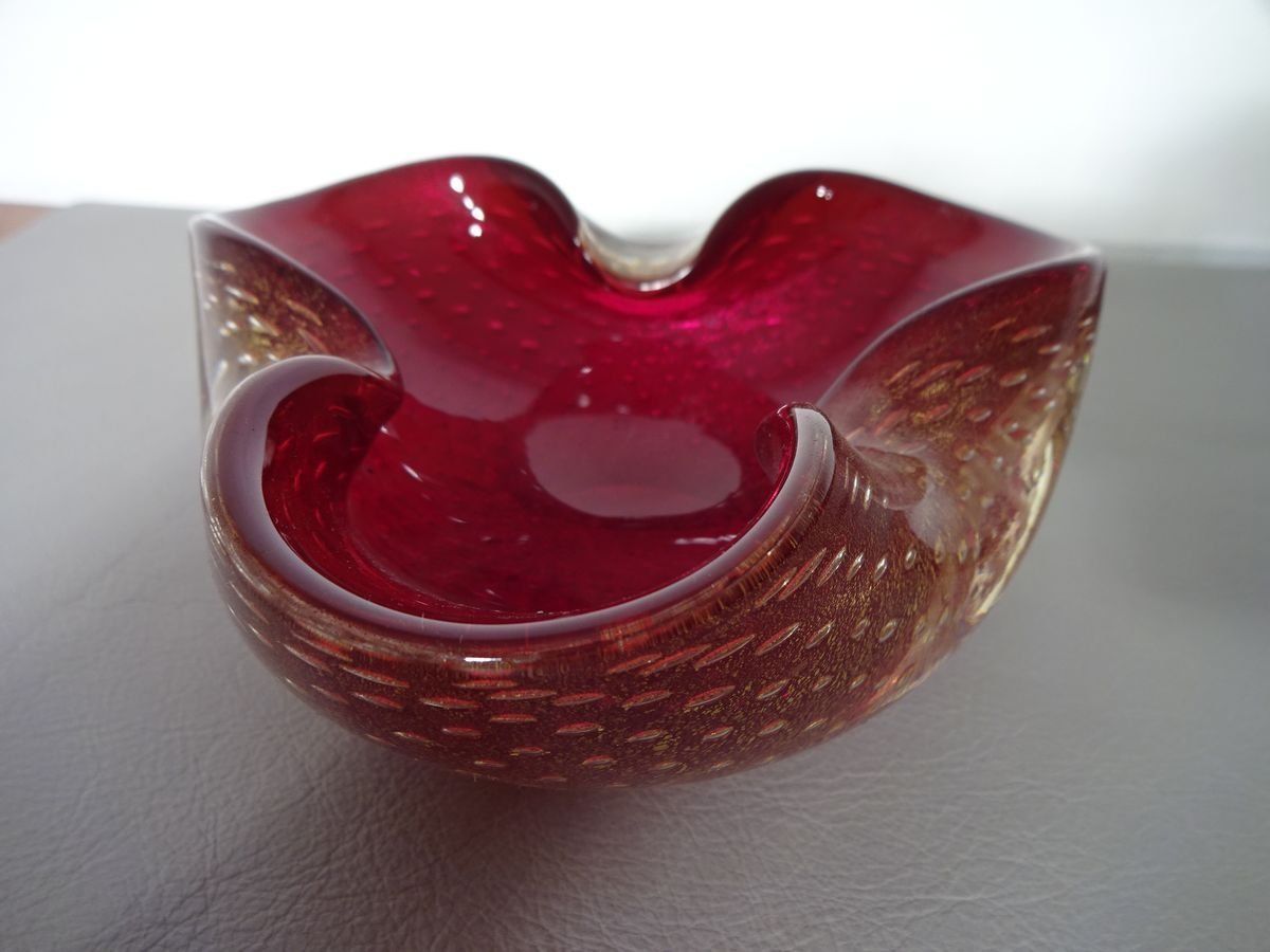 photo furniture Italian Murano Glass Ashtray By Barovier & Toso, 1960s