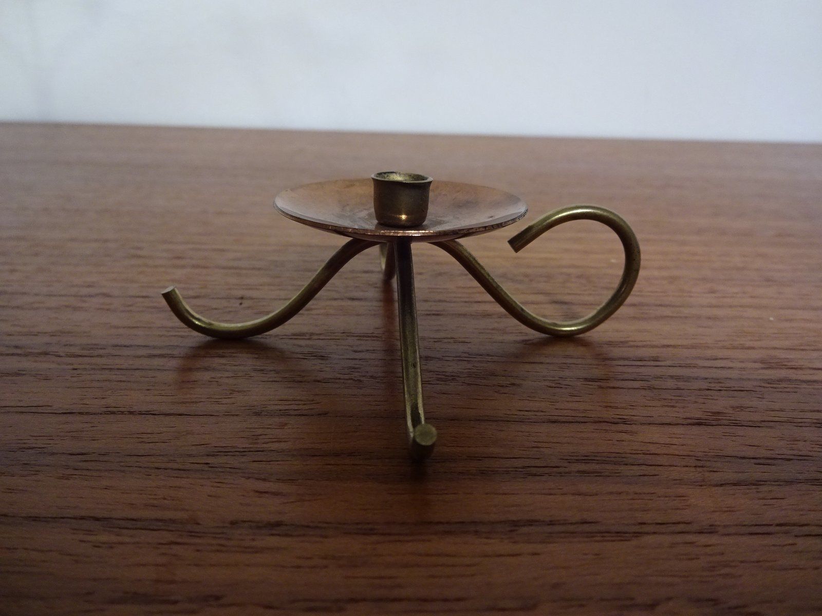 German Filigree Brass And Copper Candleholders 1960s Set Of 3 photo vinterior