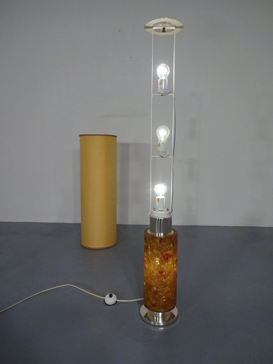 Resin Amber Floor Lamp From Kaiser Leuchten, 1970s photo furniture