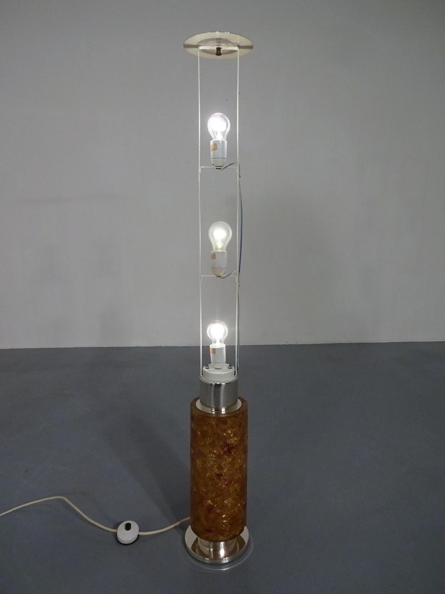 Lighting Resin Amber Floor Lamp From Kaiser Leuchten, 1970s photo