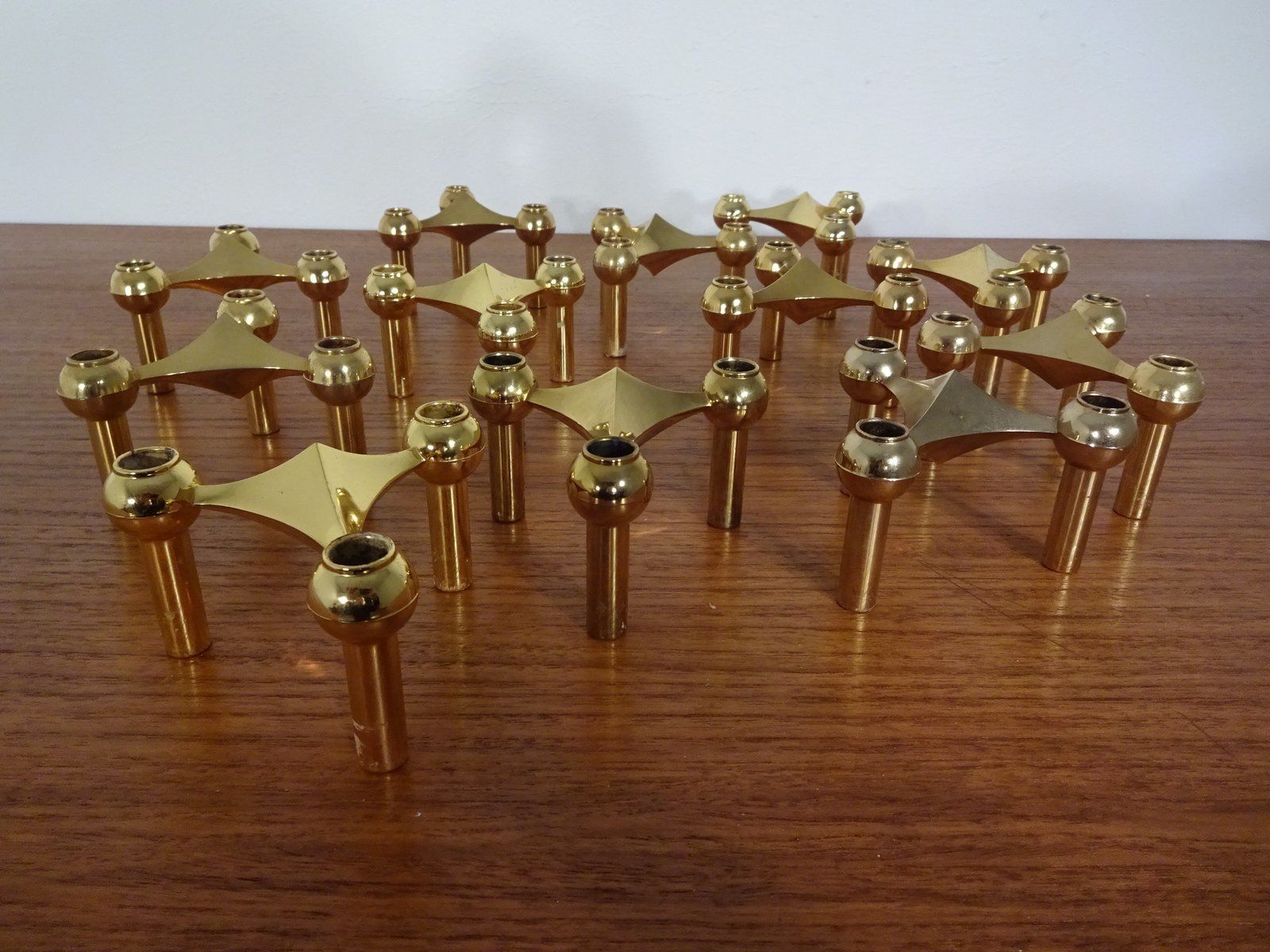 Gold Plated Candleholders By Ceasar Stoffi & Fritz Nagel For Bmf 1960s Set Of 12 photo furniture