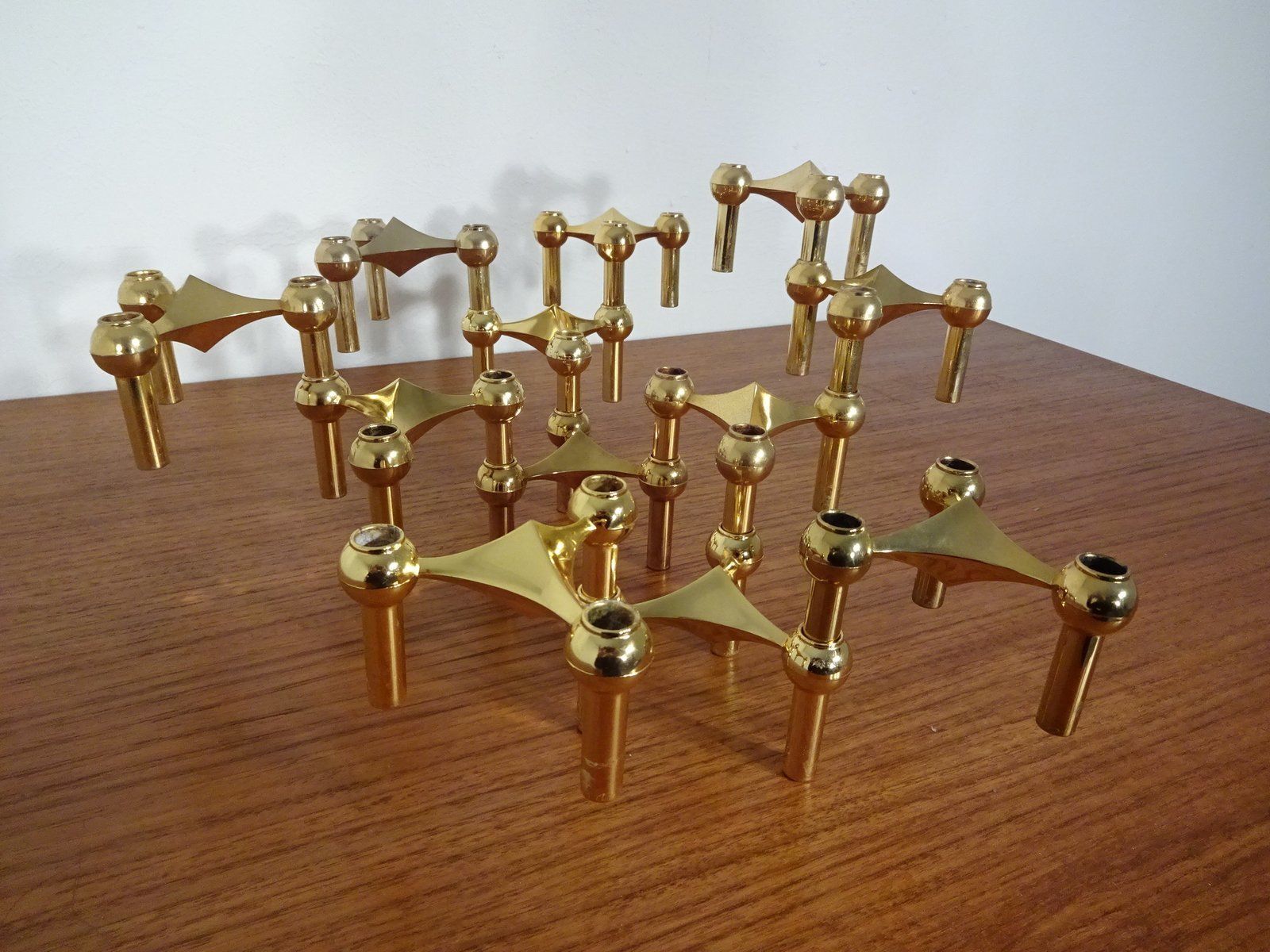 Gold Plated Candleholders By Ceasar Stoffi & Fritz Nagel For Bmf 1960s Set Of 12 photo buy
