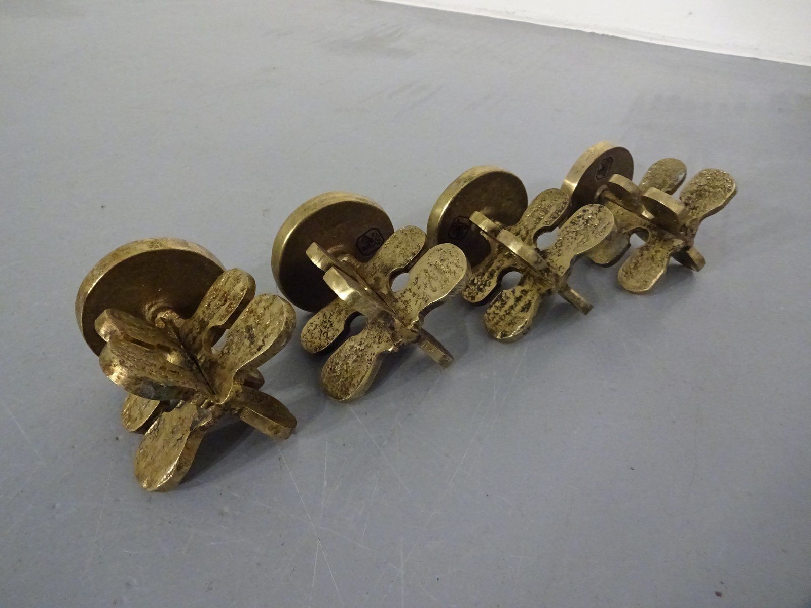 Home Decor Italian Brutalist Candle Holders By Guiseppe Gallo For Gallo 1960s Set Of 2 photo