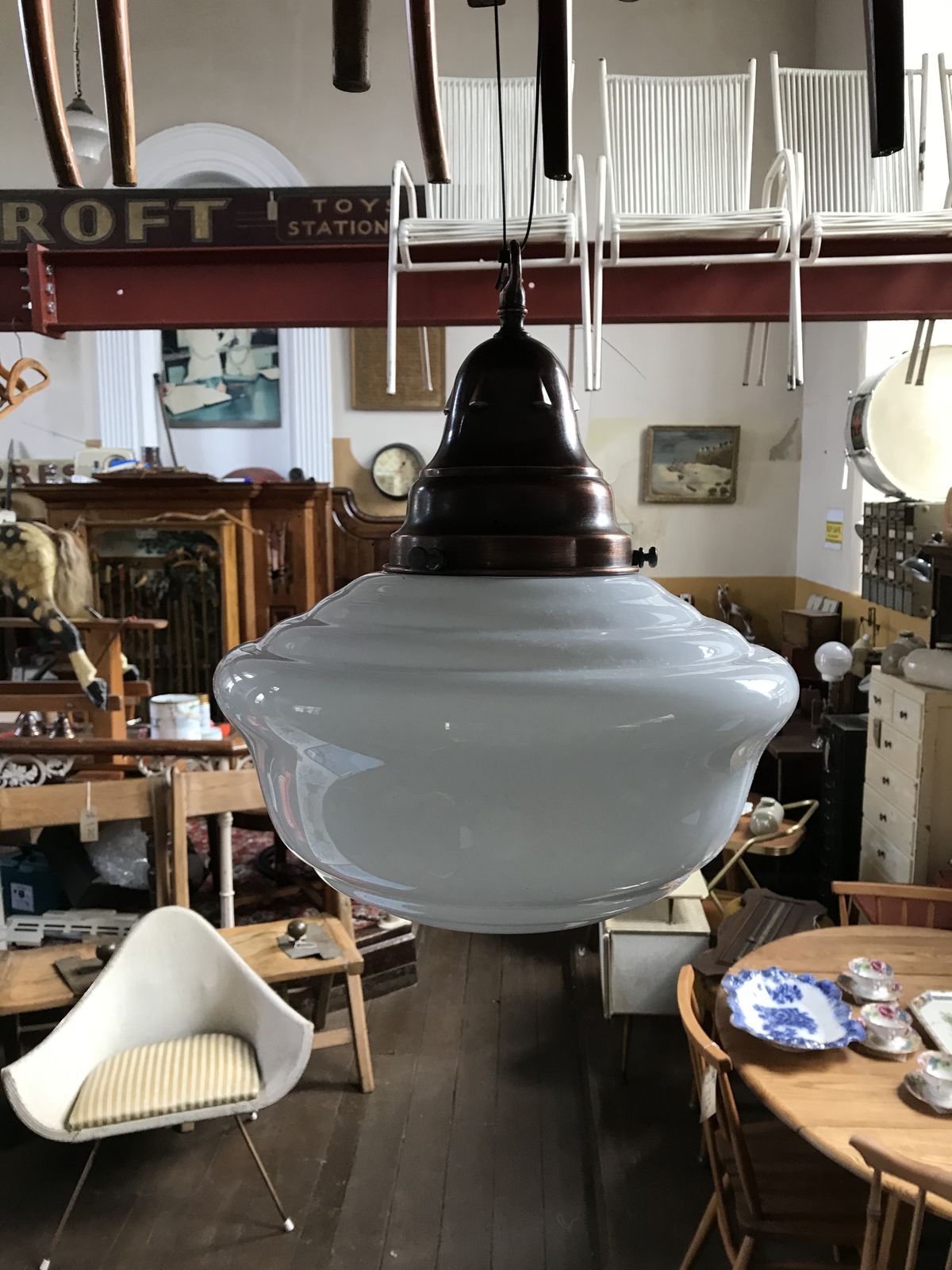 Antique Late 1900s Opaline Chapel Pendant Lights photo furniture