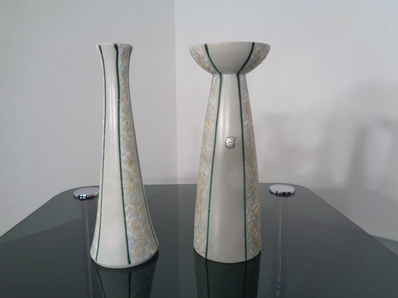 German Ceramic Vases From Föhr Keramik, 1970s, Set Of 2 photo vintage