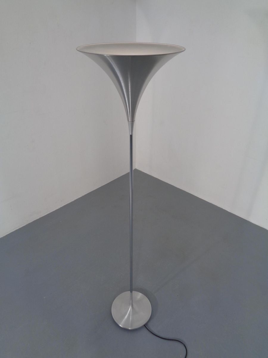 Brush Finished Aluminium Tulip Uplight From Doria, 1960s