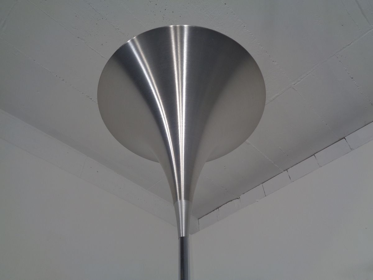 Brush Finished Aluminium Tulip Uplight From Doria, 1960s photo buy