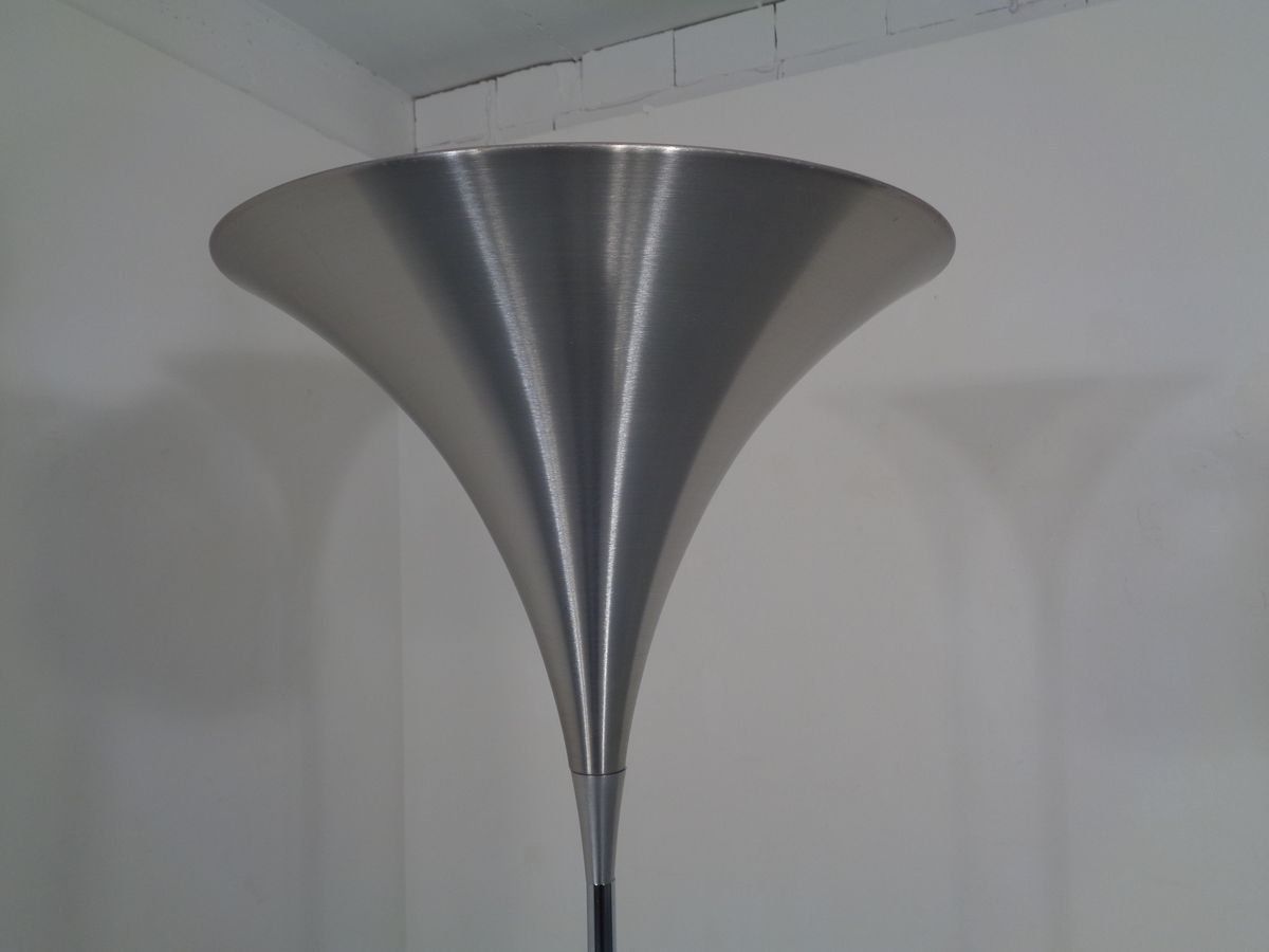 Brush Finished Aluminium Tulip Uplight From Doria, 1960s photo vintage