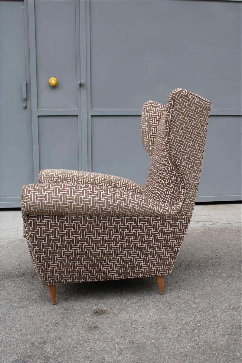 photo vintage Mid Century Italian Armchair New Velvet Paolo Buffa Design 1950s