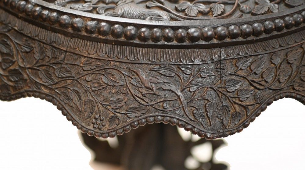 photo buy Antique Burmese Side Table Hand Carved Burma 1890
