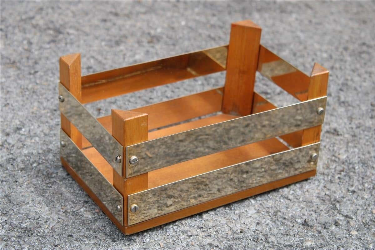 Decorative Box Bowl Empty Pockets In Wood And Brass Italian Design From 1970s photo furniture
