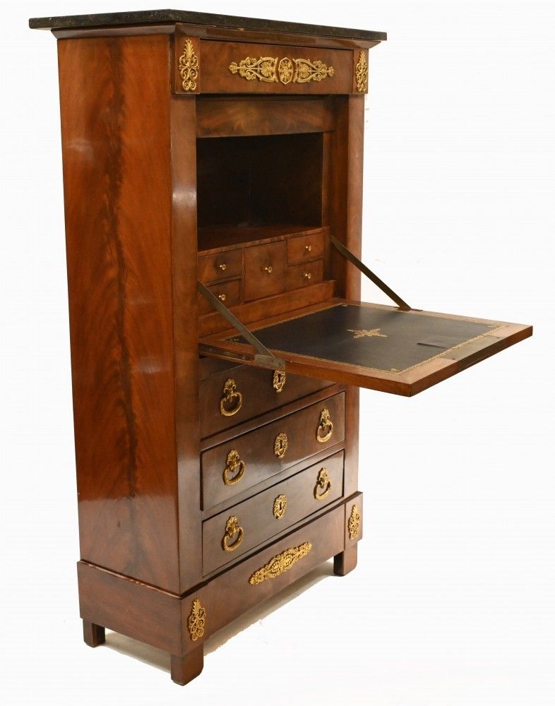 photo furniture French Empire Escritoire Chest Desk 1880 Mahogany