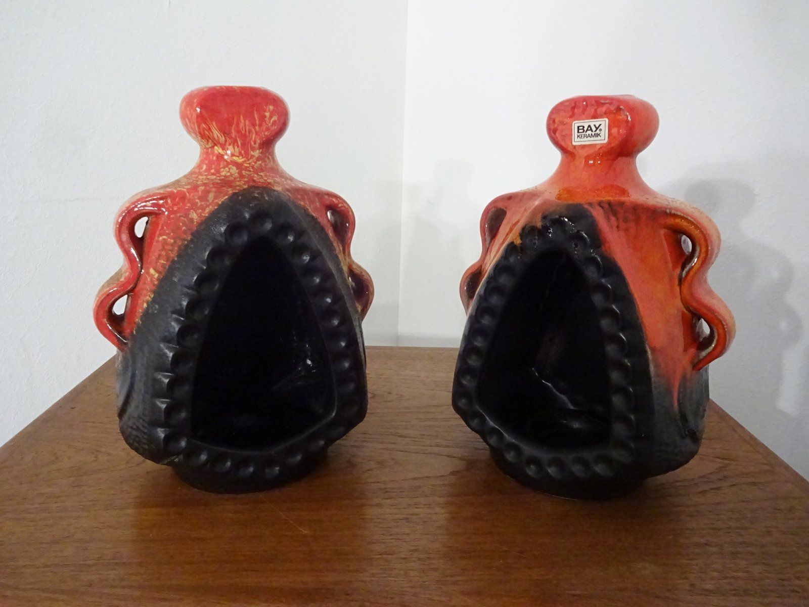 Ceramic Candle Holders From Bay Keramik, 1970s, Set Of 2