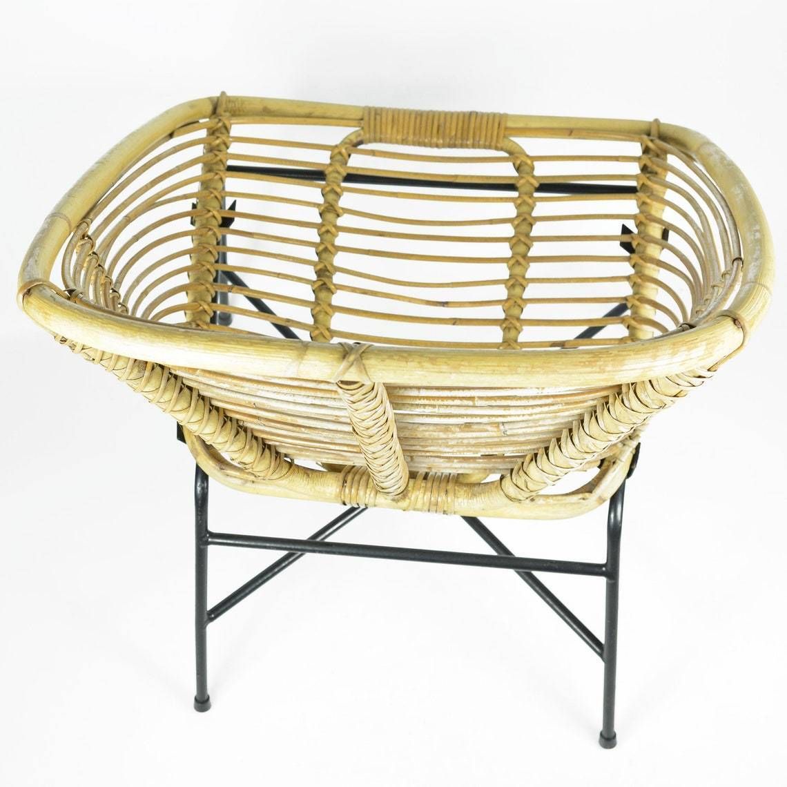 1960s Scandinavian Modern Rattan Bucket Armchair, Denmark photo vintage